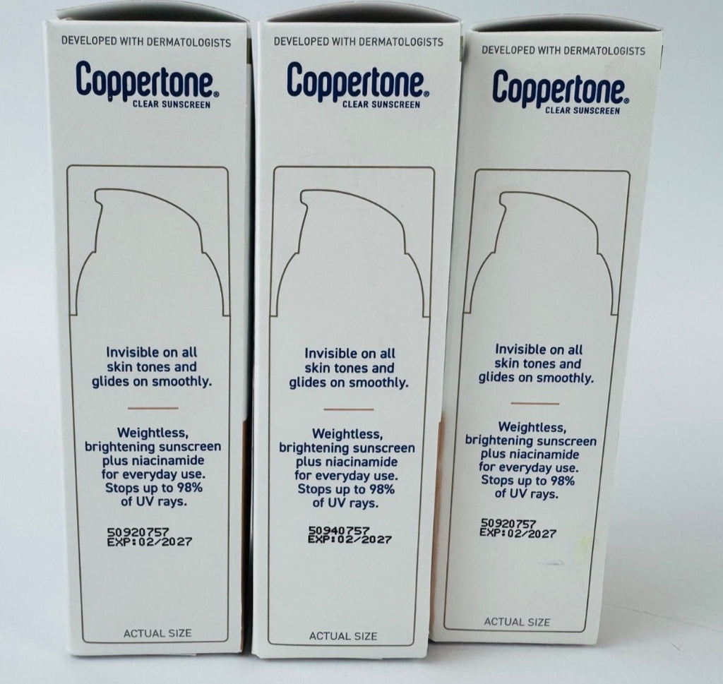 SPF 60+ Face Sunscreen with Niacinamide, Invisible Finish, 3 Pack