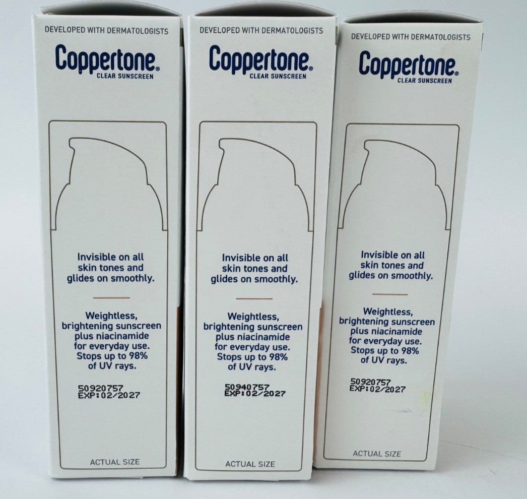 SPF 60+ Face Sunscreen with Niacinamide, Invisible Finish, 3 Pack