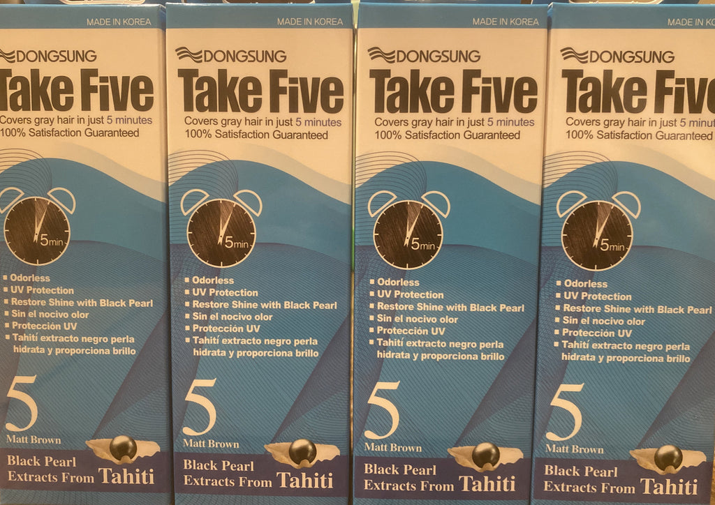 Hair Color Kit - Matte Brown #5 with Pearl Extract, Covers Gray Hair, 4 Pack