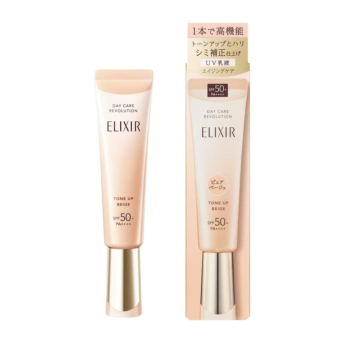 Shiseido Elixir Day Care Revolution Tone Up Beige SPF50+ PA++++ 35g Moisturizer Primer
