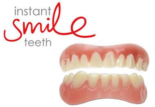 Medium Full Set Fake Teeth with Upper & Lower Custom Fit - Realistic Smile Enhancer