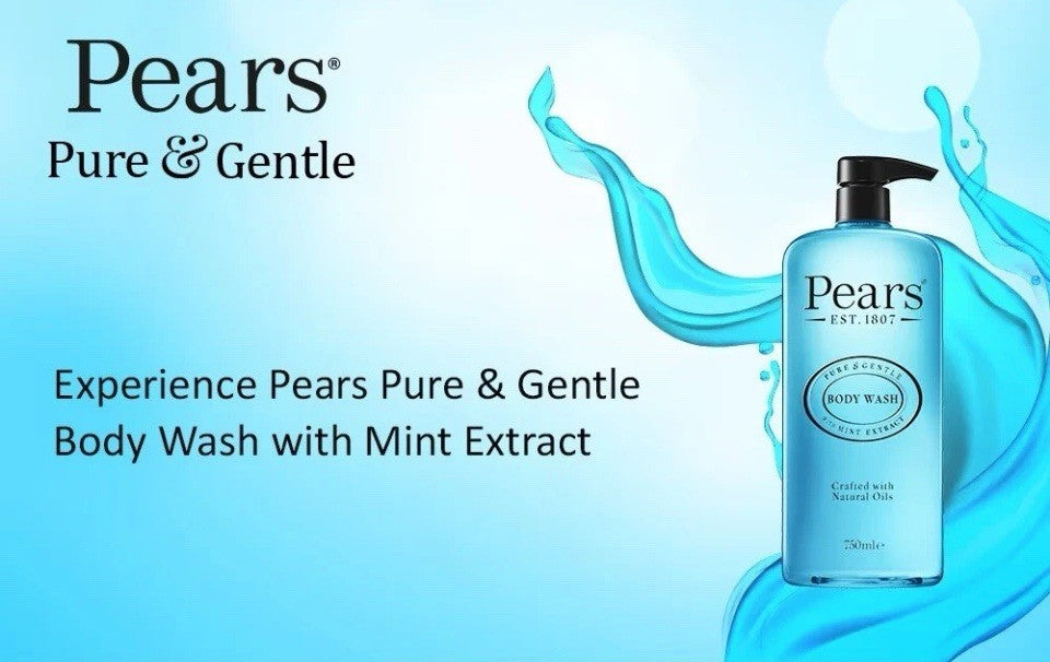 Pears Mint Body Wash Pack - 3 x 500ml Natural Shower Gel