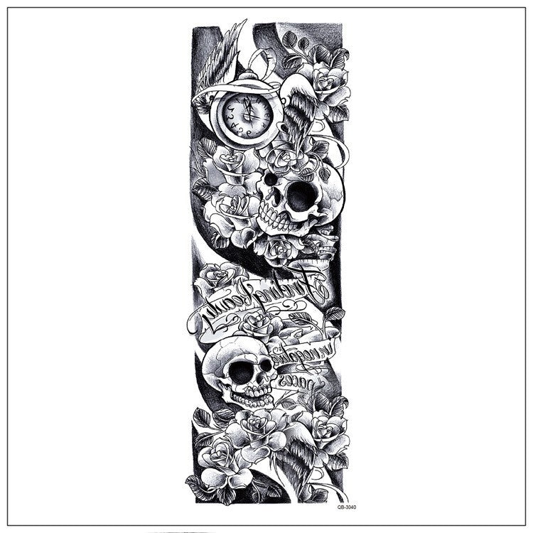 Large Temporary Body Art Arm Tattoo Sleeve 5Pcs Waterproof, 48x17 cm