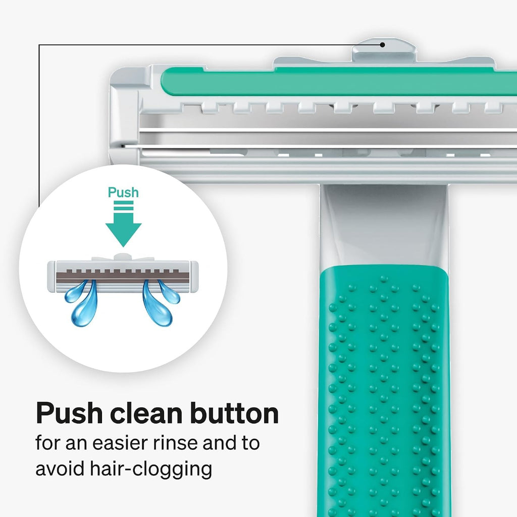 Disposable Razor for Sensitive Skin - 10 Multicolor Blades & Handle