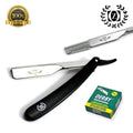 Stainless Steel Straight Razor Shavette with 100 Derby Blades for Barbershops