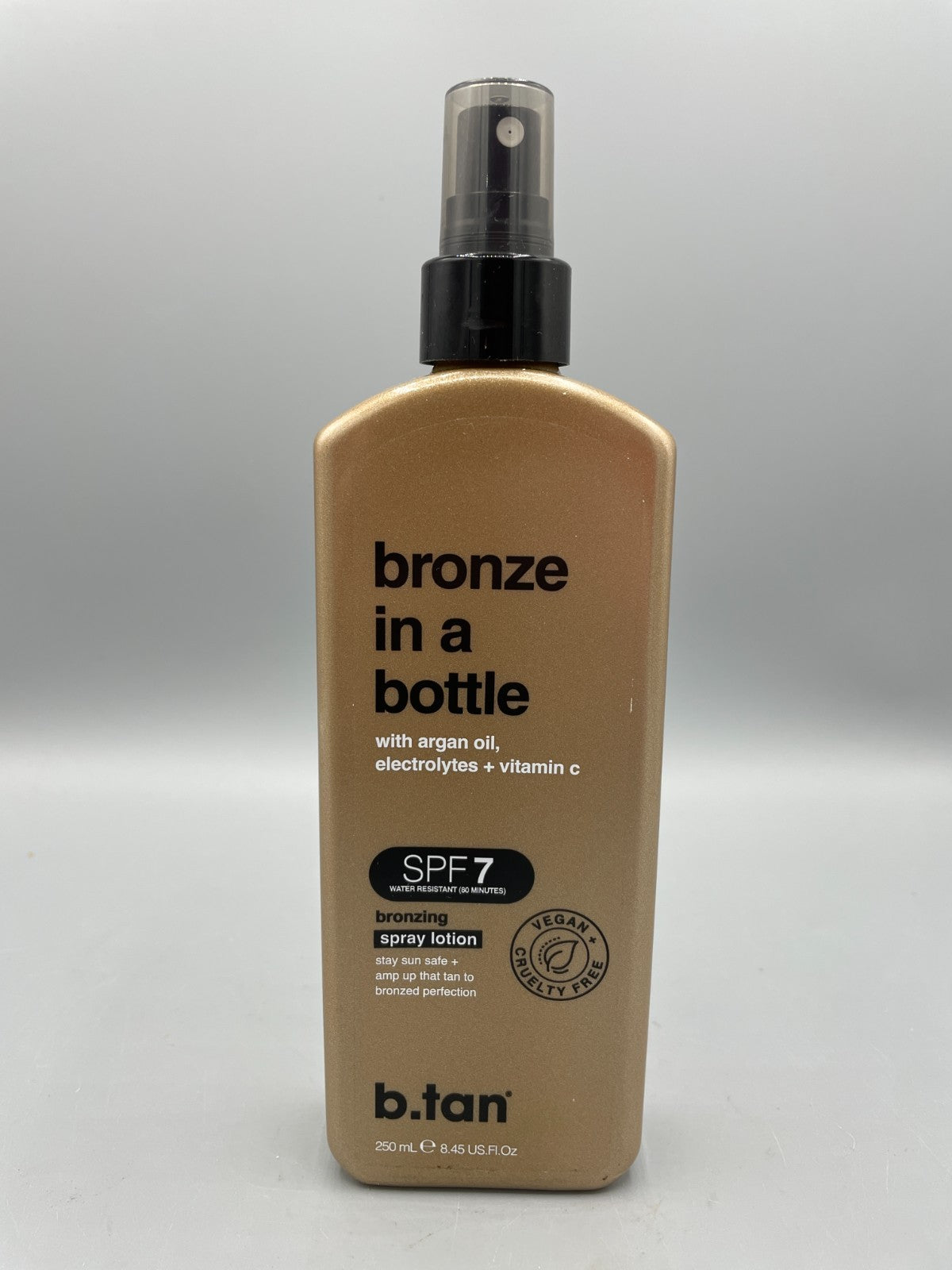 b.tan SPF 7 Sun Tanning Lotion Spray - Bronze in a Bottle, Pack of 2