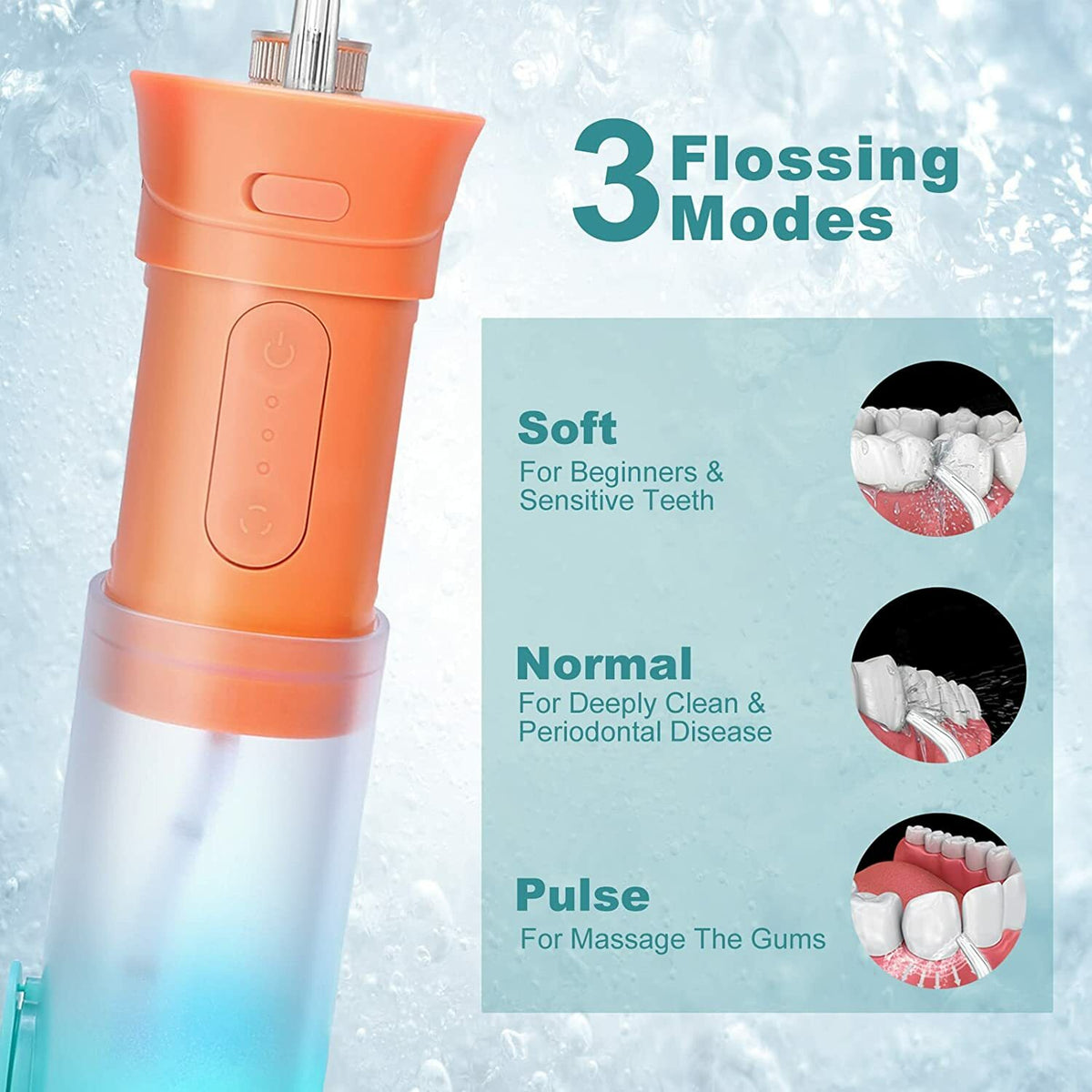 Cordless Water Dental Flosser for Travel Rechargeable Oral Irrigator
