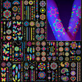 Glow-in-the-Dark Temporary Tattoos – 192+ Neon UV Blacklight Body Art Sheets