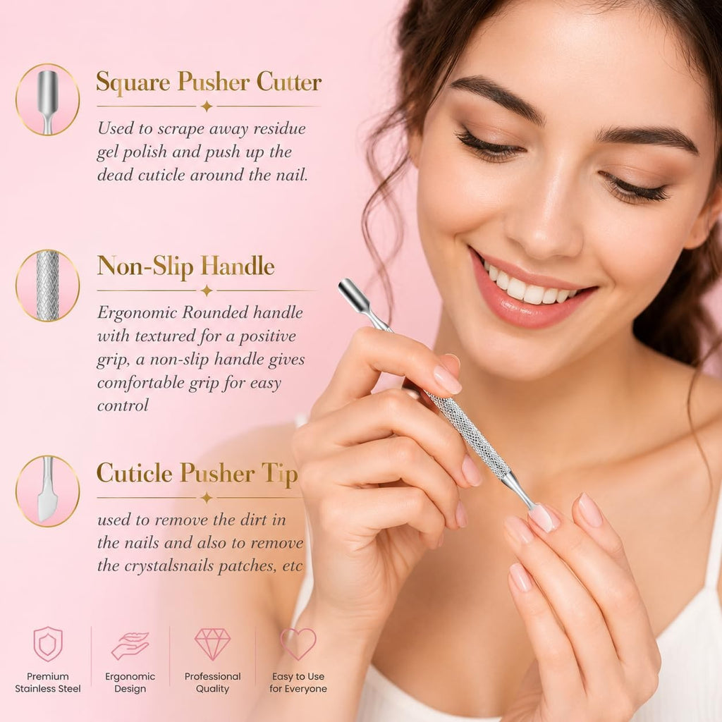 Professional Nail & Cuticle Pusher Tool for Manicure & Pedicure
