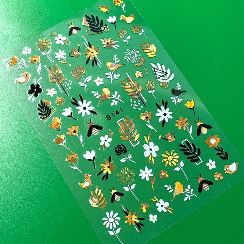 Nail Art Stickers Fish Shell Boat Flower Bee Daisy Leaf Design Sheet