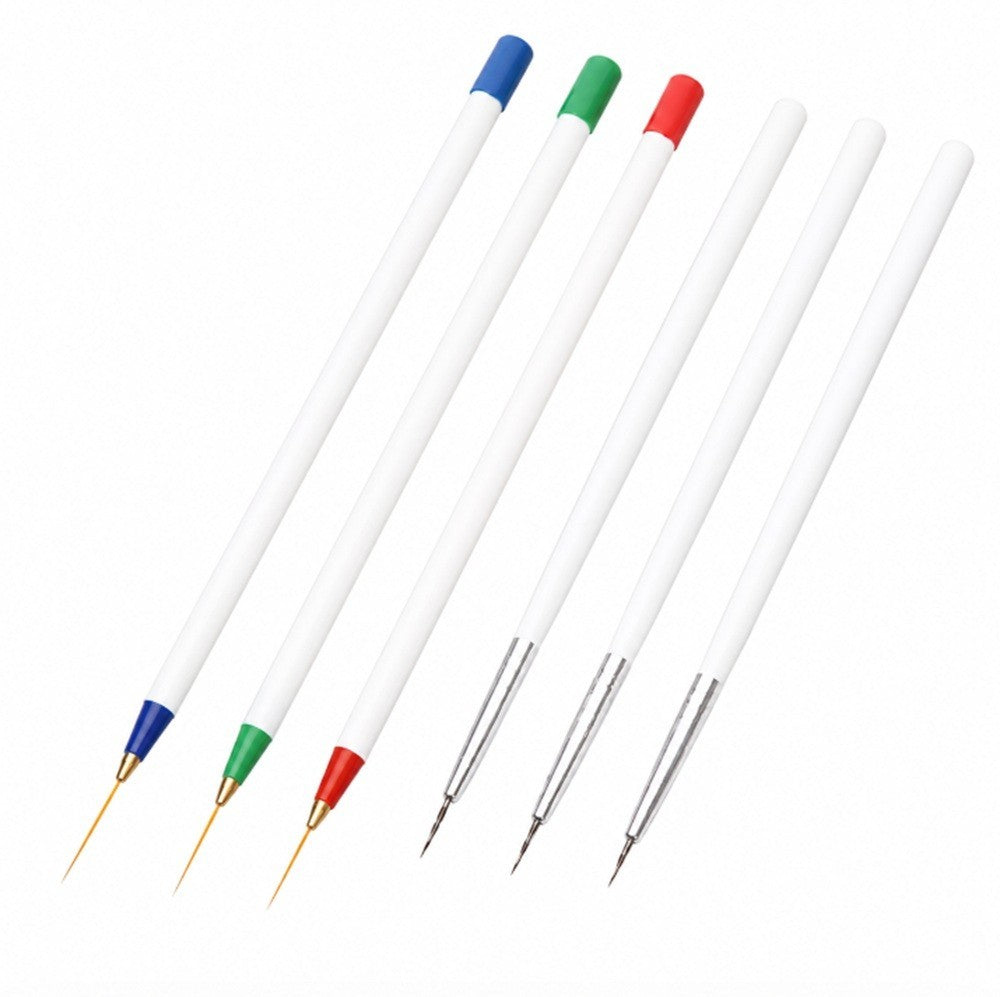 6-Pack Nail Art Liner Brush Set for Precise Manicure & Creative Nail Designs