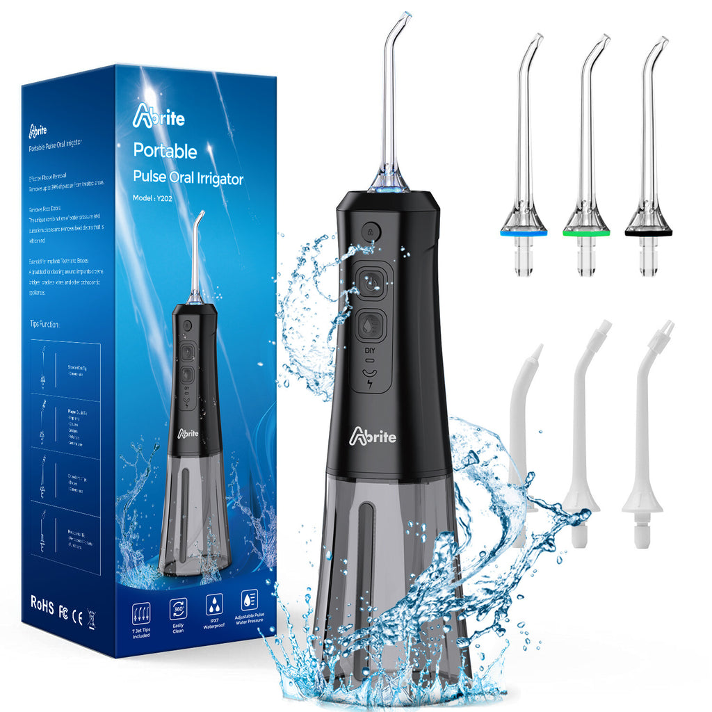 Cordless Oral Water Flosser with 7 Jet Tips & 3 Modes - High Pressure Dental Irrigator