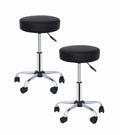 Adjustable Hydraulic Salon & Tattoo Chair Stools 2-Pack with Swivel Wheels