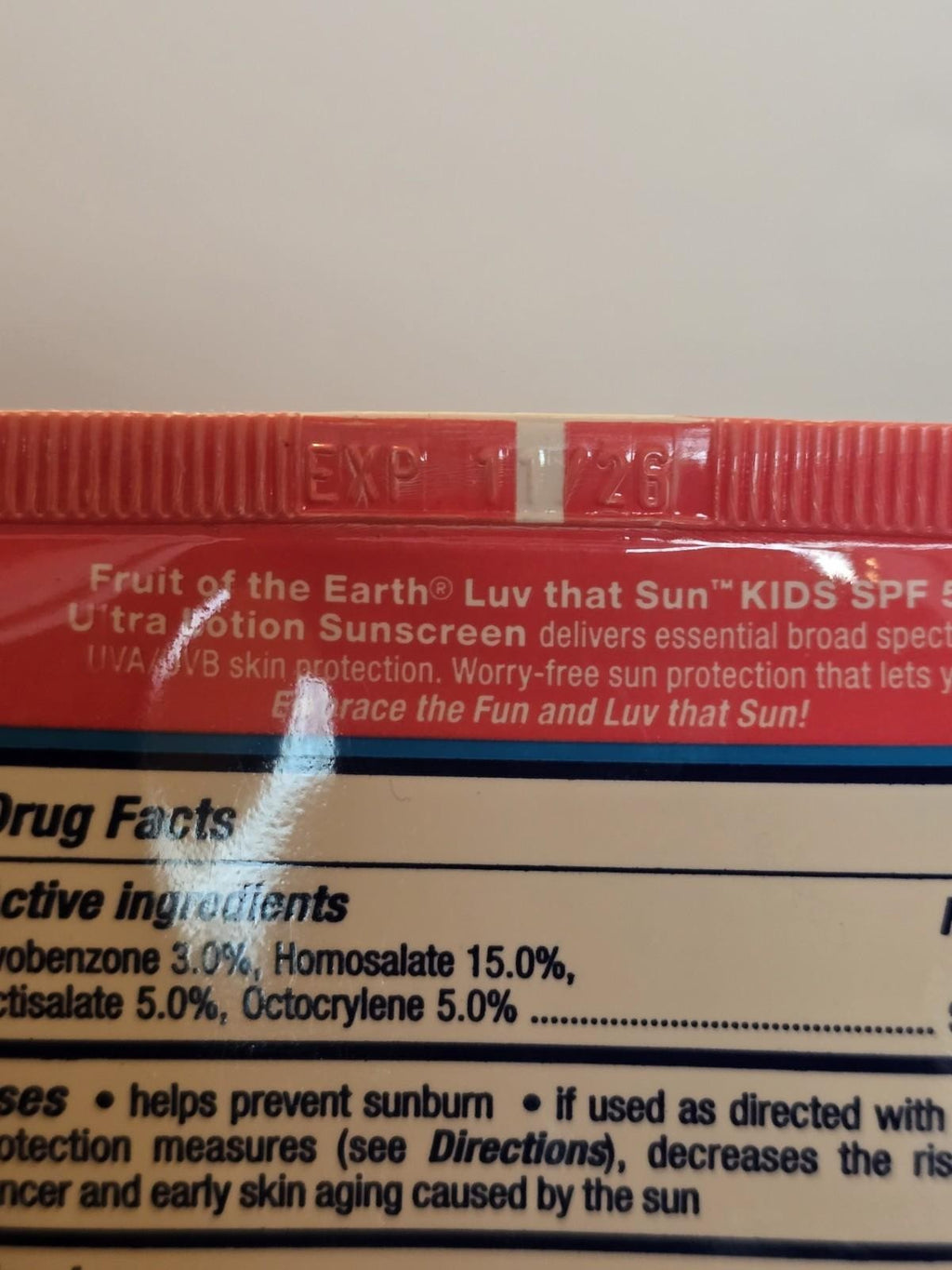 Kids Sunscreen Lotion SPF 50 - Fruit of the Earth, 6 Fl oz, Pediatric Sun Protection