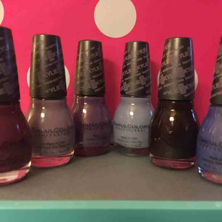 Set of 6 Sinful Colors Kylie Nail Polishes Velvet Collection - Krushed Kozy King Kurtsey Kommotion