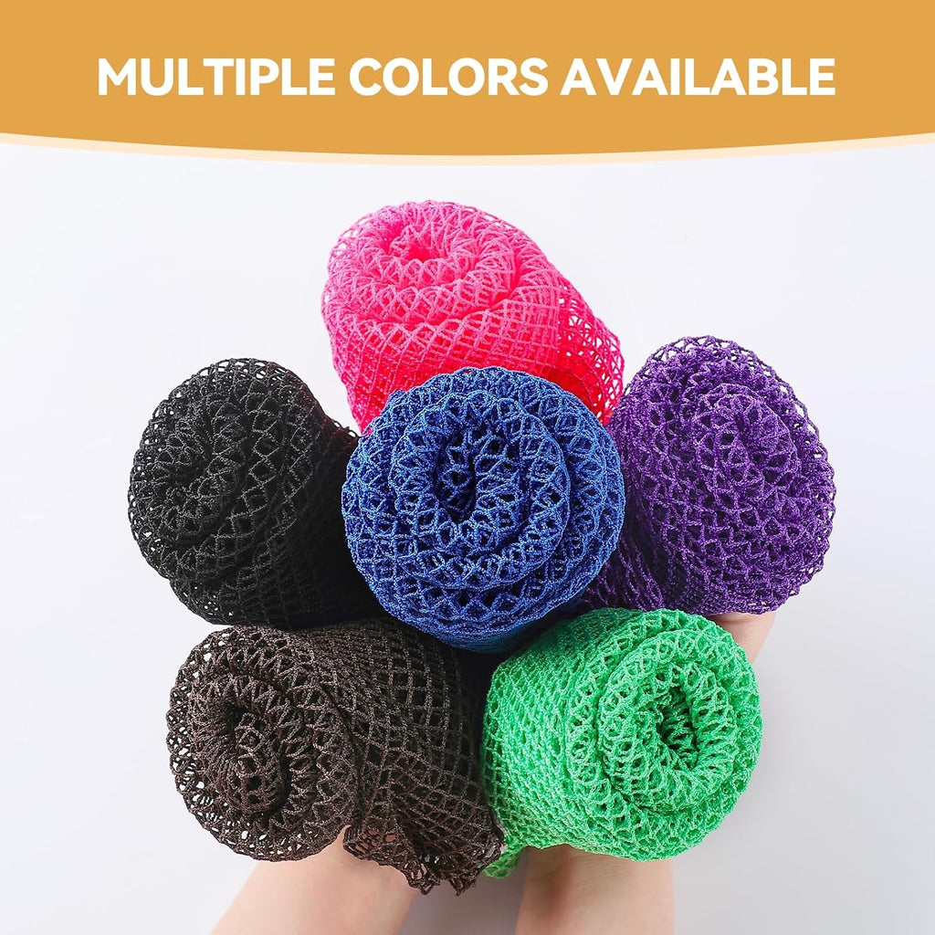 6-Pack Exfoliating Shower Scrubber Mesh Nets for Body & Back Cleaning