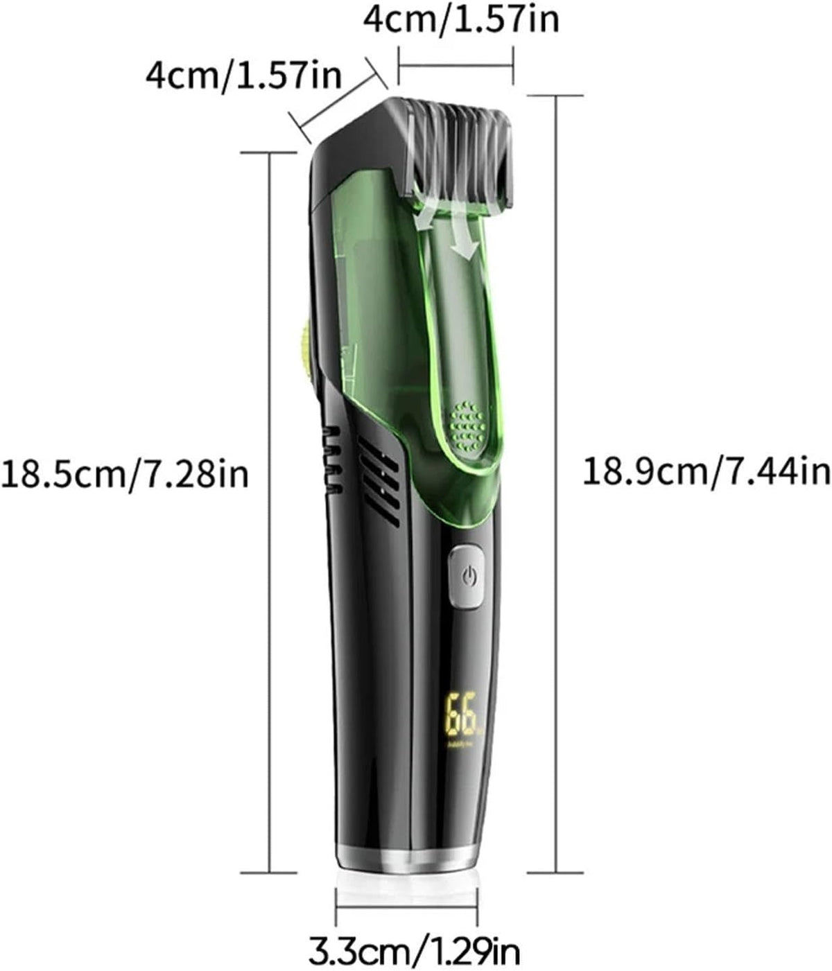 Cordless Waterproof Beard Trimmer with Vacuum and Adjustable Combs