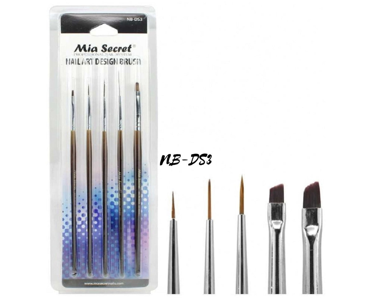 Nail Art Brush Set 5 Pieces - Professional Salon Quality Tools