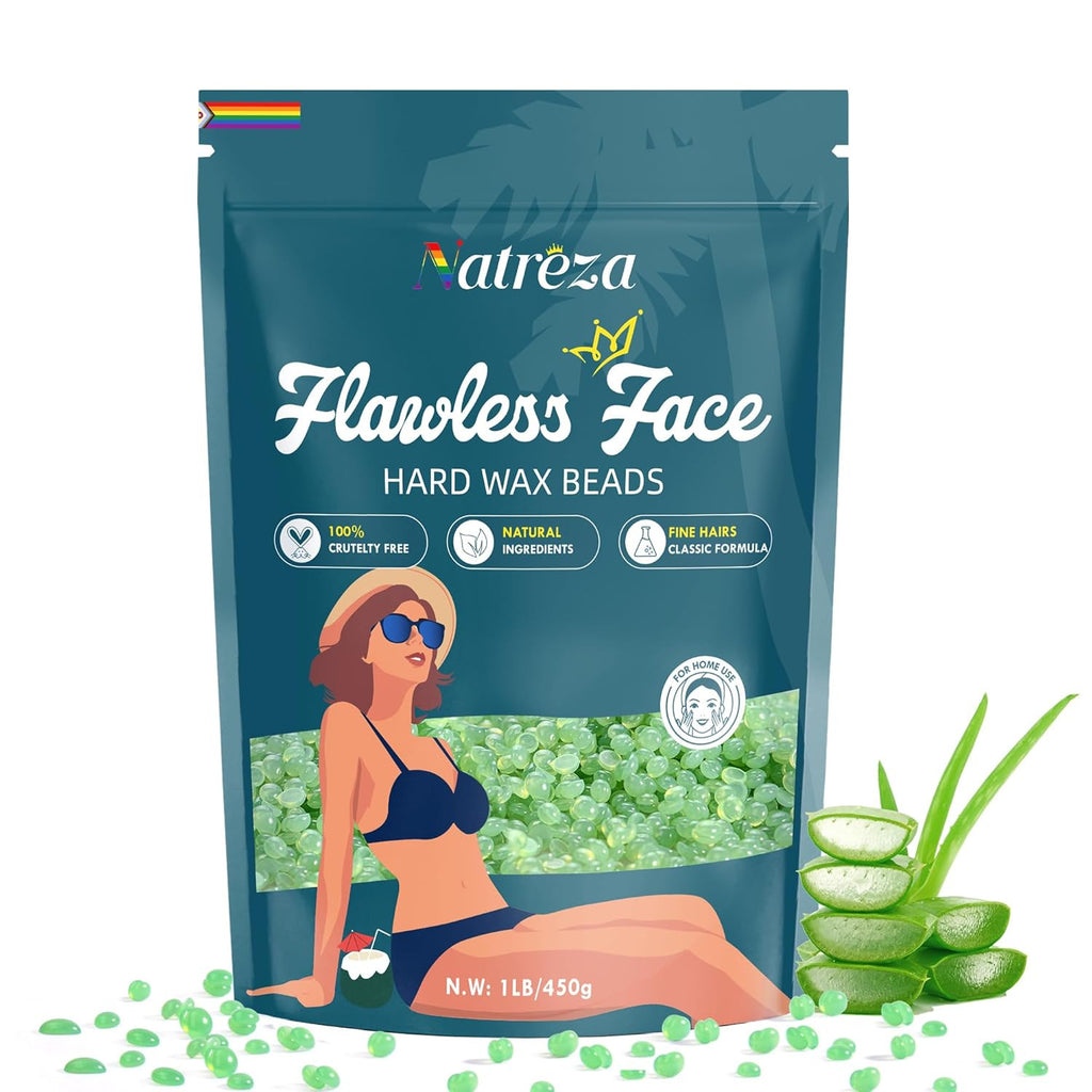 Hard Wax Beads for Hair Removal, Sensitive Skin with Aloe Vera - 1Lb