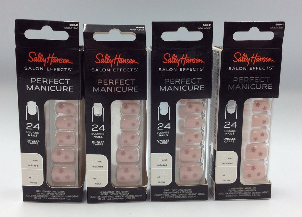Press On Nails Perfect Manicure What A Star - 4 Pack, Square Tips