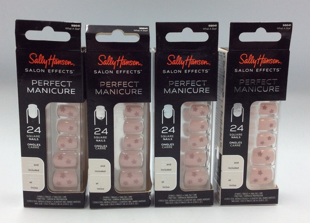 Press On Nails Perfect Manicure What A Star - 4 Pack, Square Tips