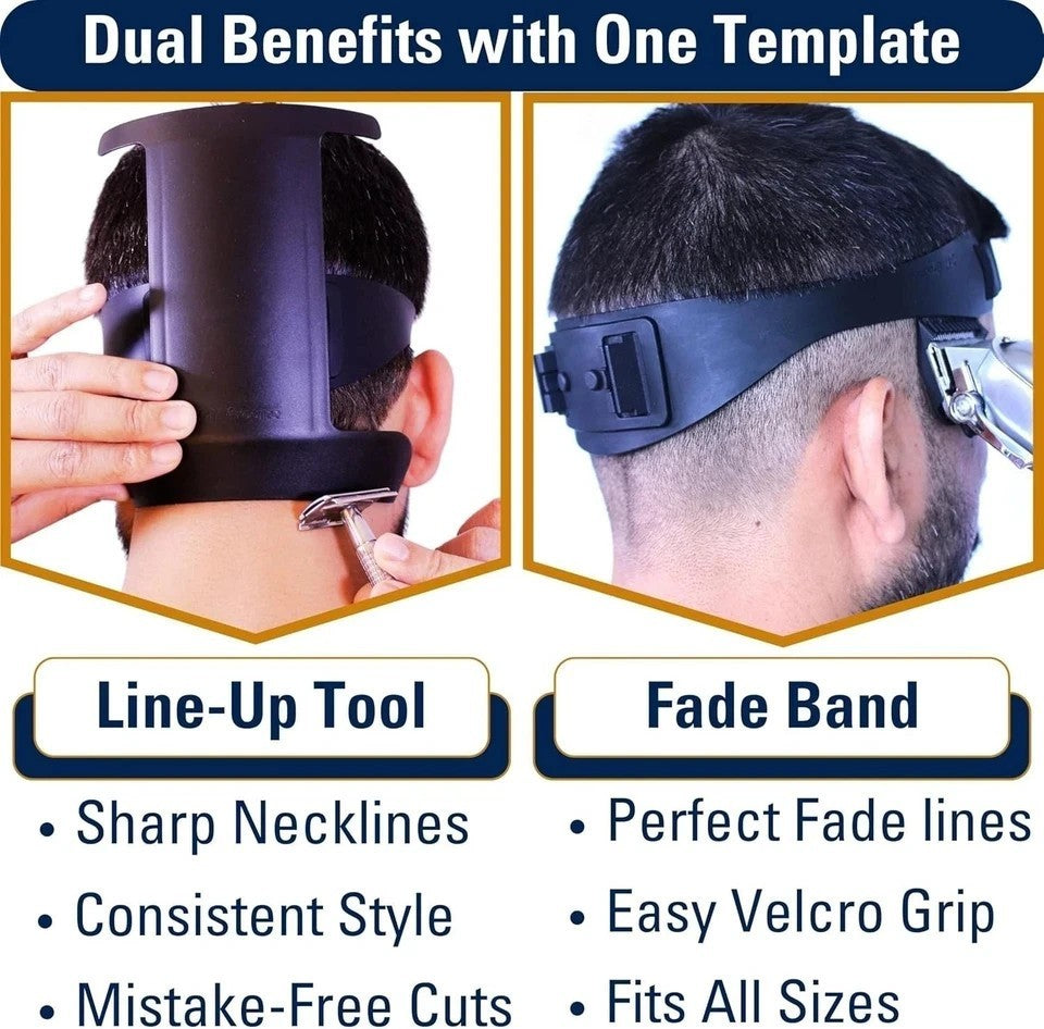 Men's Self Haircut Kit with Guide Templates - DIY Fading & Neckline Shaving