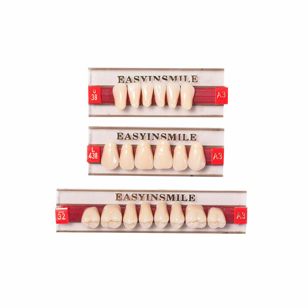 Complete Dental Denture Teeth Set Acrylic Resin Full Upper & Lower A1/A2/A3