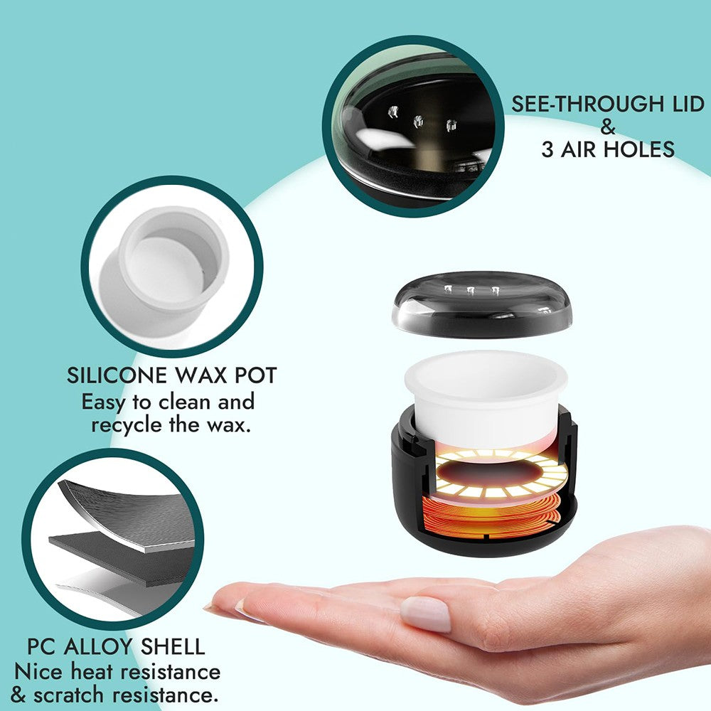 Mini Portable Wax Warmer Kit for Nose, Ear, Eyebrow & Beard Hair Removal