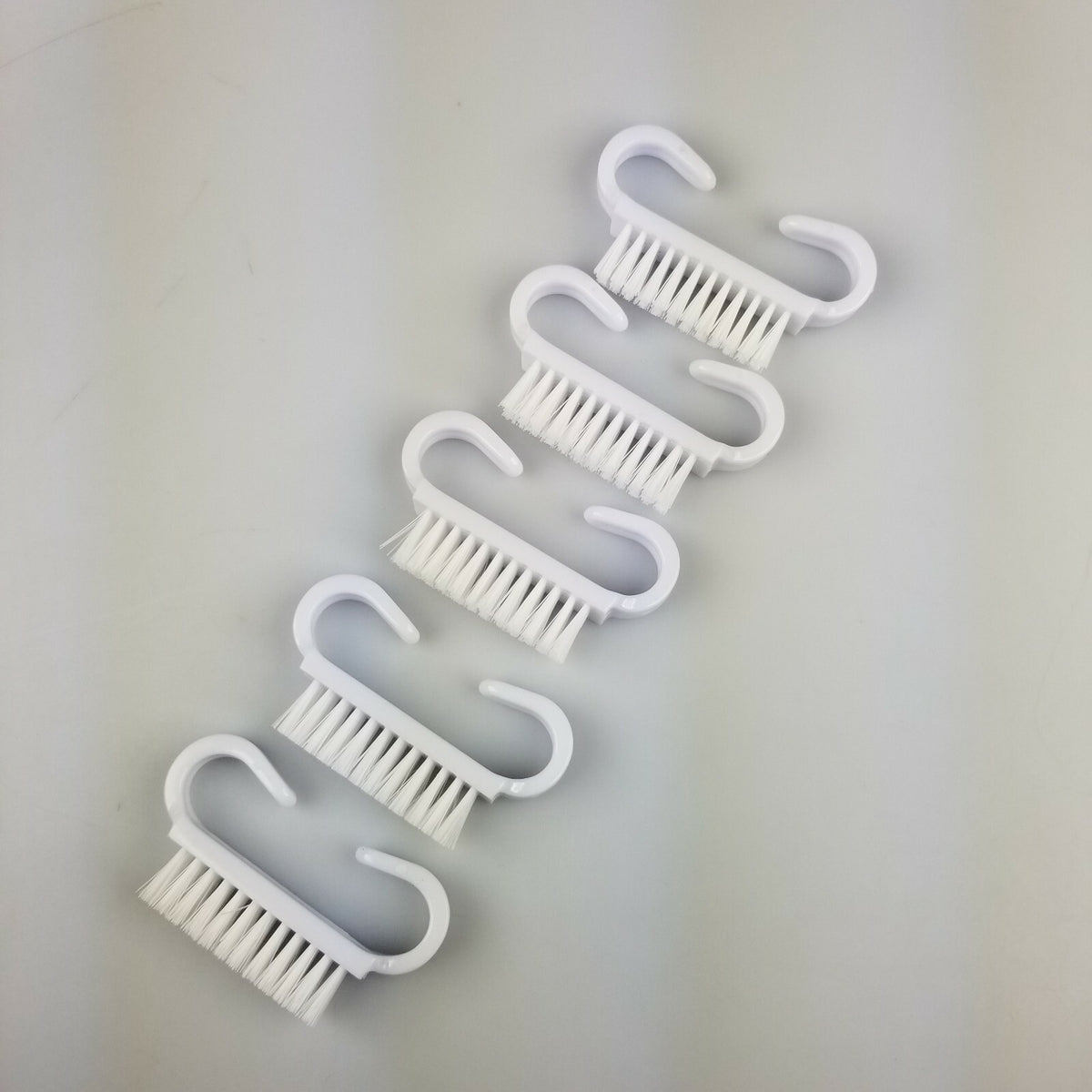 5 Pack White Nail Cleaning Brushes Set - Manicure Tool