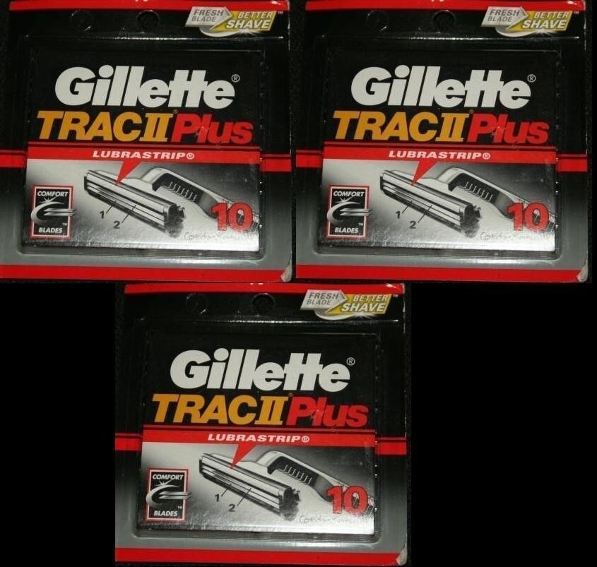 30 Gillette Trac II Plus Razor Blade Refills - Compatible with Trac II & More