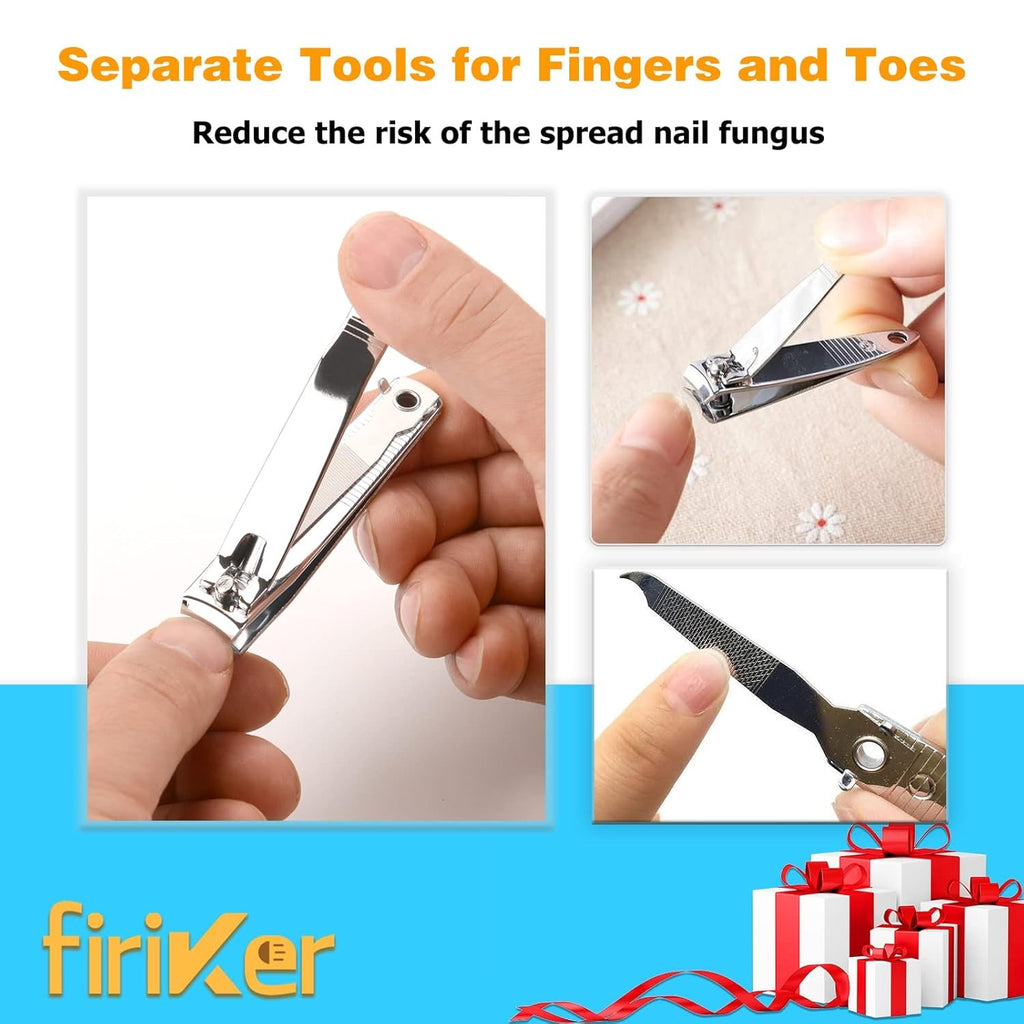 Premium Stainless Steel Nail Clipper Set for Fingernails and Toenails - 4 Pieces