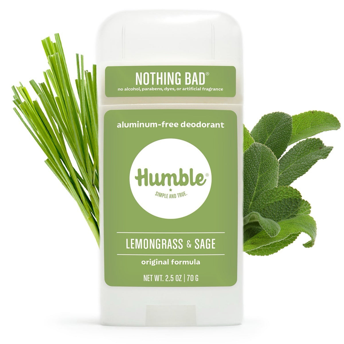 Natural Aluminum-Free Deodorant Lemongrass & Sage 2.5 oz - Long Lasting Protection