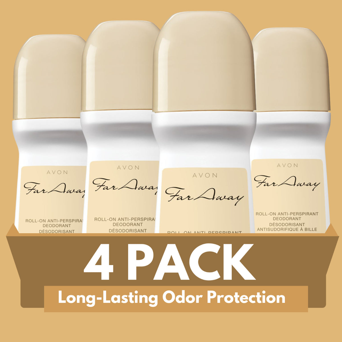 Long-Lasting Roll-On Antiperspirant Deodorant - 2.6 fl oz, 4-Pack