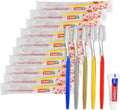 Disposable Toothbrush with Mini Toothpaste Set - 30 Pack, Travel Friendly, 5 Colors