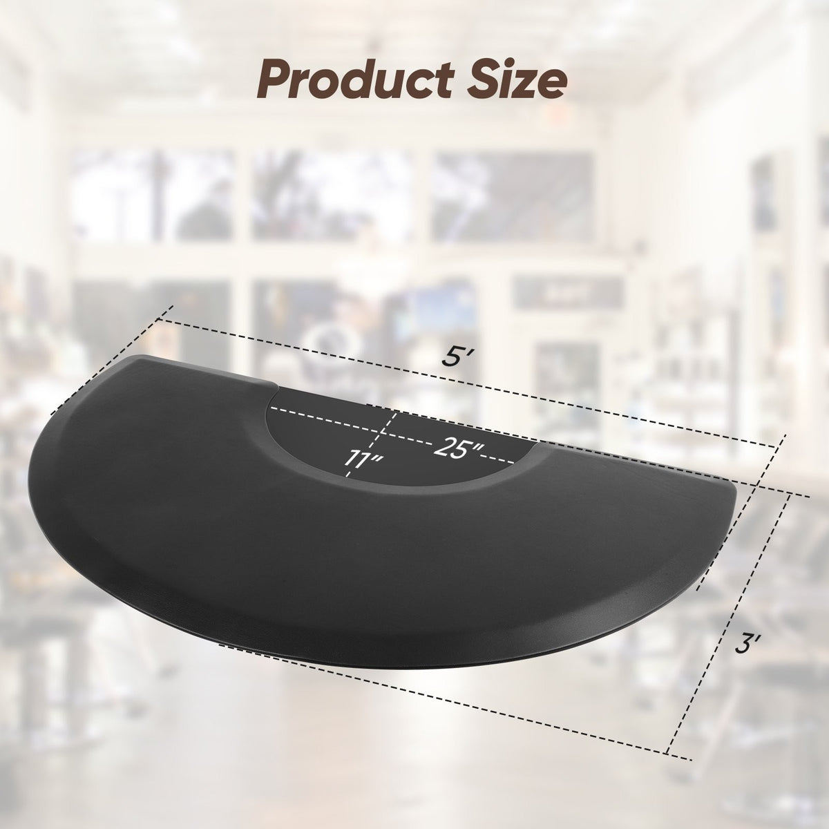 Thick Anti-Fatigue Salon Floor Mat 3x5 Feet for Hairdressing & Barber Chairs