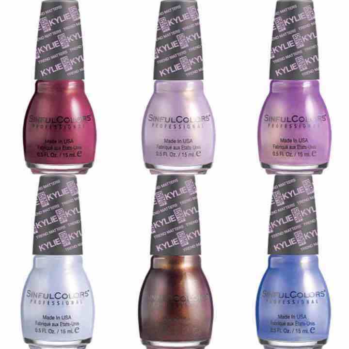 Set of 6 Sinful Colors Kylie Nail Polishes Velvet Collection - Krushed Kozy King Kurtsey Kommotion
