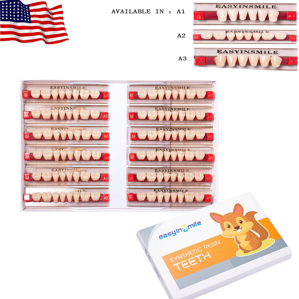 Denture Teeth Set Acrylic Resin Full Upper & Lower Teeth - Multiple Shades