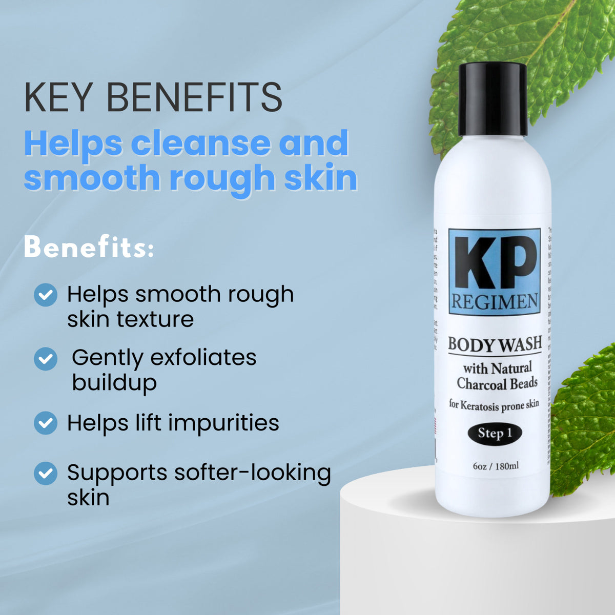 Detoxifying Body Wash for Keratosis Pilaris with Charcoal - 6 Oz