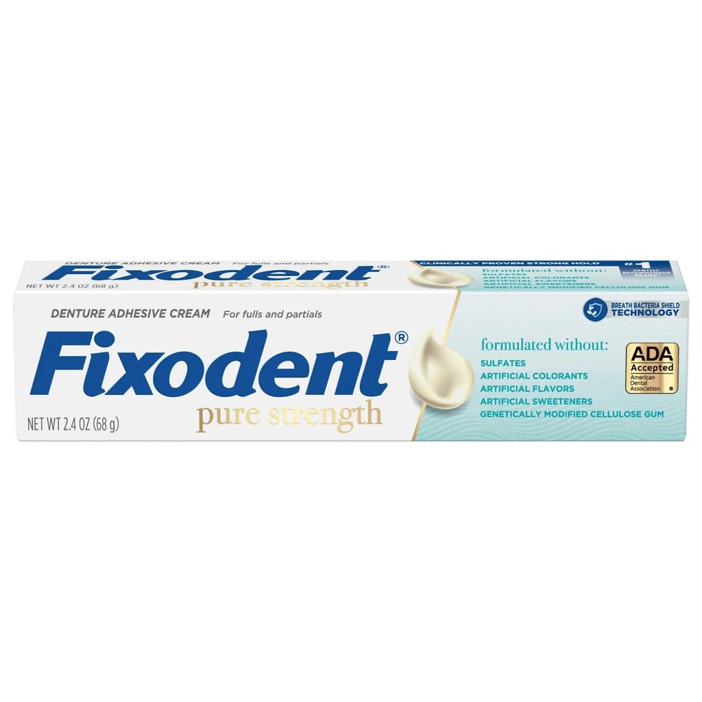 Denture Adhesive Cream Strong Hold 2.4 Oz - Clinically Proven, ADA Accepted