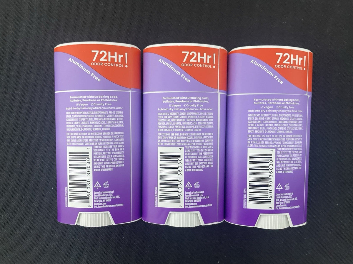 Lume Whole Body Solid Deodorant Stick Lavender Sage 2.6 oz (3 Pack)