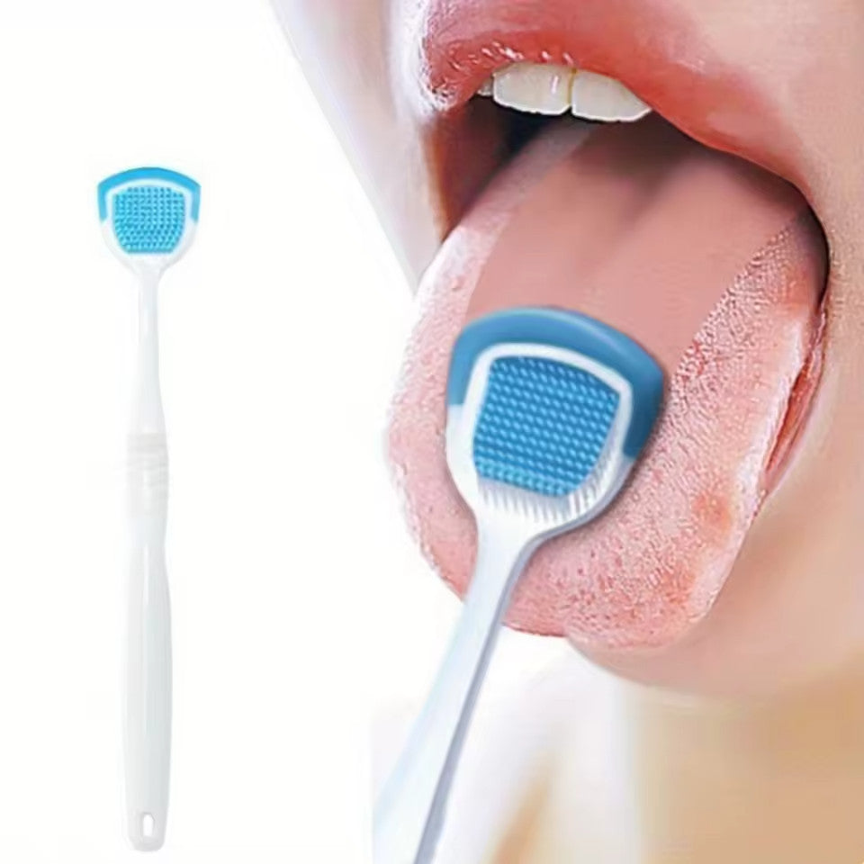 Reusable Silicone Tongue Scraper Cleaner for Oral Care - Adult Dental Hygiene