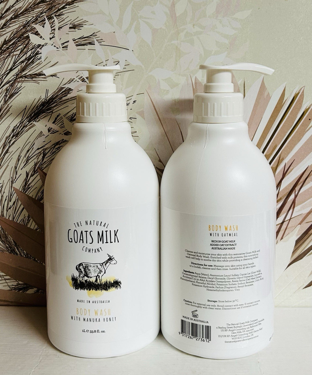 Natural Goats Milk Body Wash with Manuka Honey 2-Pack 33.8 fl oz