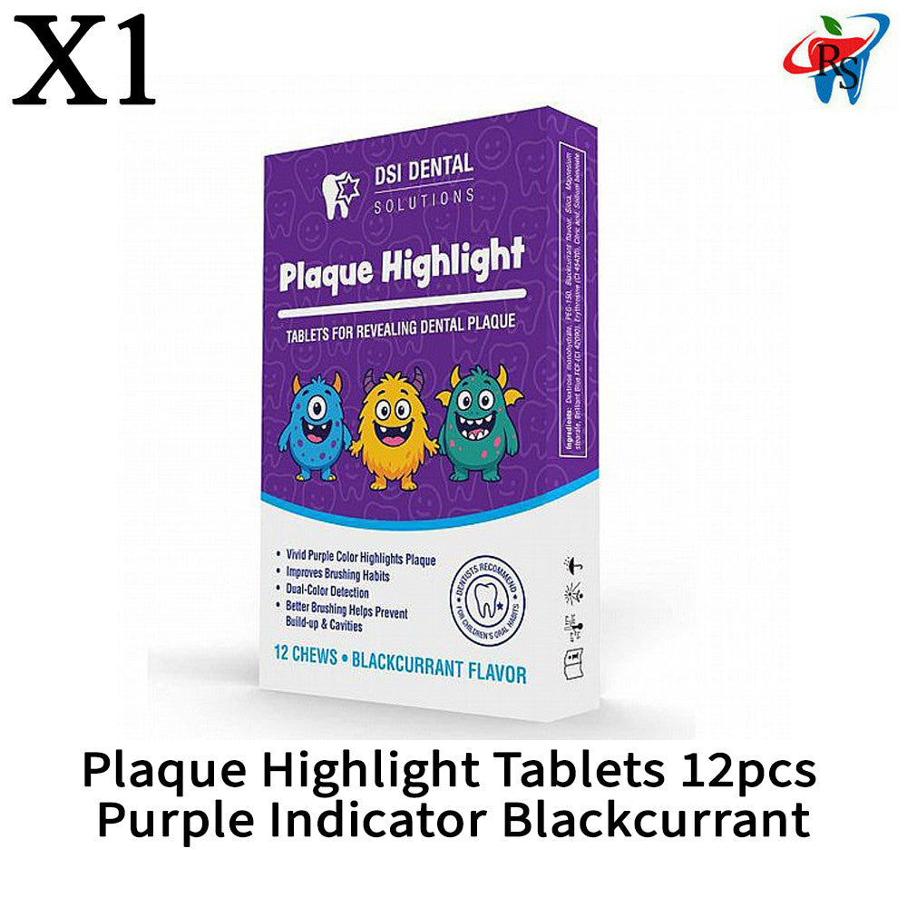 Plaque Highlight Tablets - 12pcs Purple Indicator for Oral Care