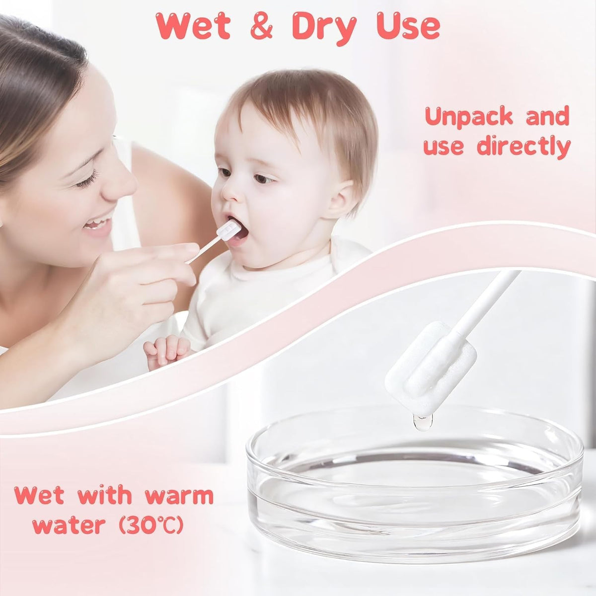 Disposable Baby Toothbrush & Tongue Cleaner 52Pcs Gentle Oral Care Set