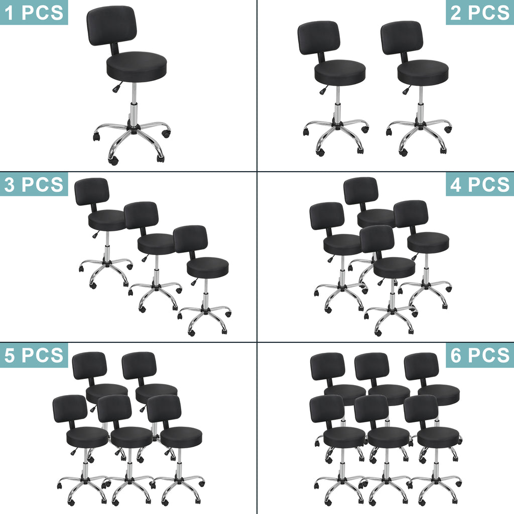 Adjustable Swivel Hair Salon Stool Chair with Backrest - Portable & Comfortable