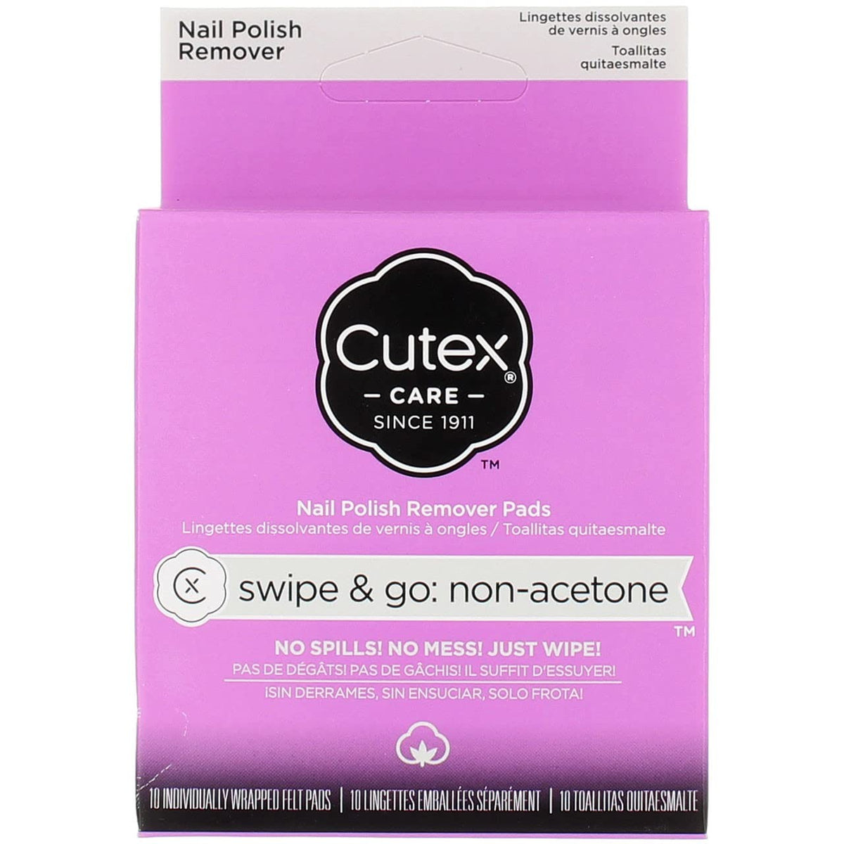 2 Pack Non-Acetone Nail Polish Remover Pads - Easy & Gentle