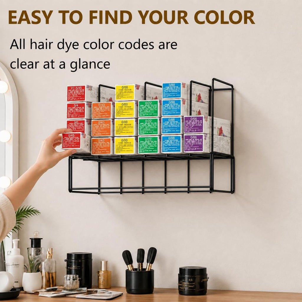 Hair Color Organizer Wall Mount Storage Rack for Salon Salon Station