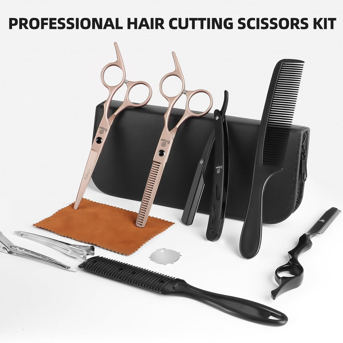 Professional Hair Cutting Scissors Thinning Shears Kit for Salon & Home Use