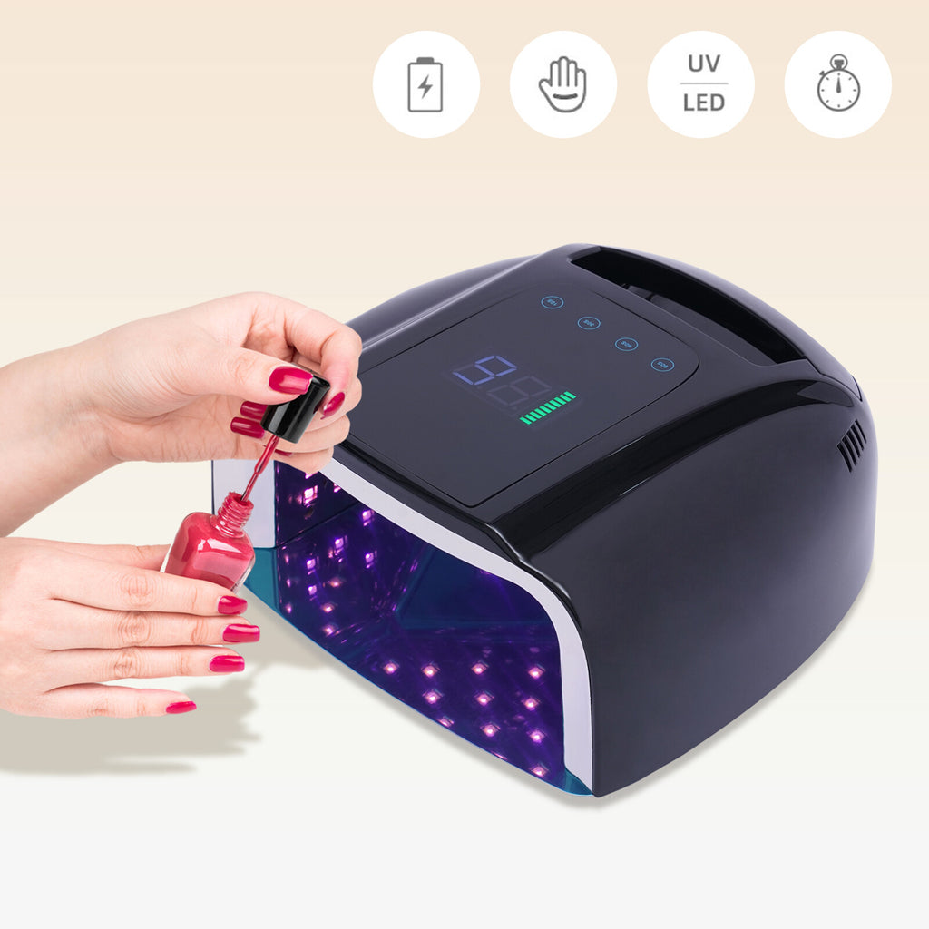 96W Cordless UV LED Nail Lamp - Rechargeable Professional Gel Curing Dryer
