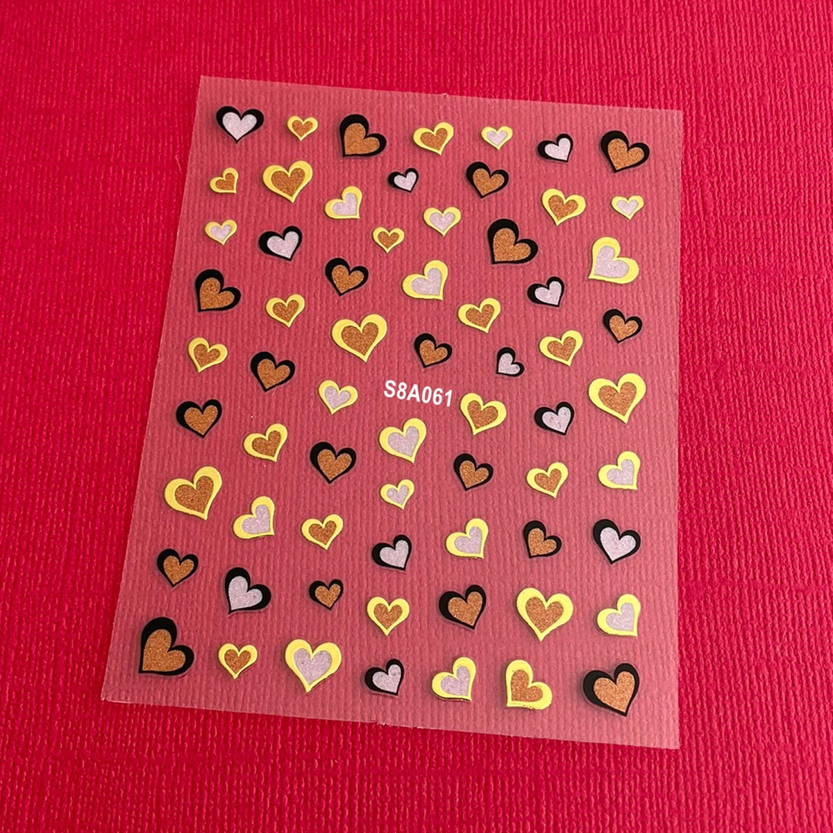 Valentine's Day Rose Gold Heart Nail Stickers Self-Adhesive Decals